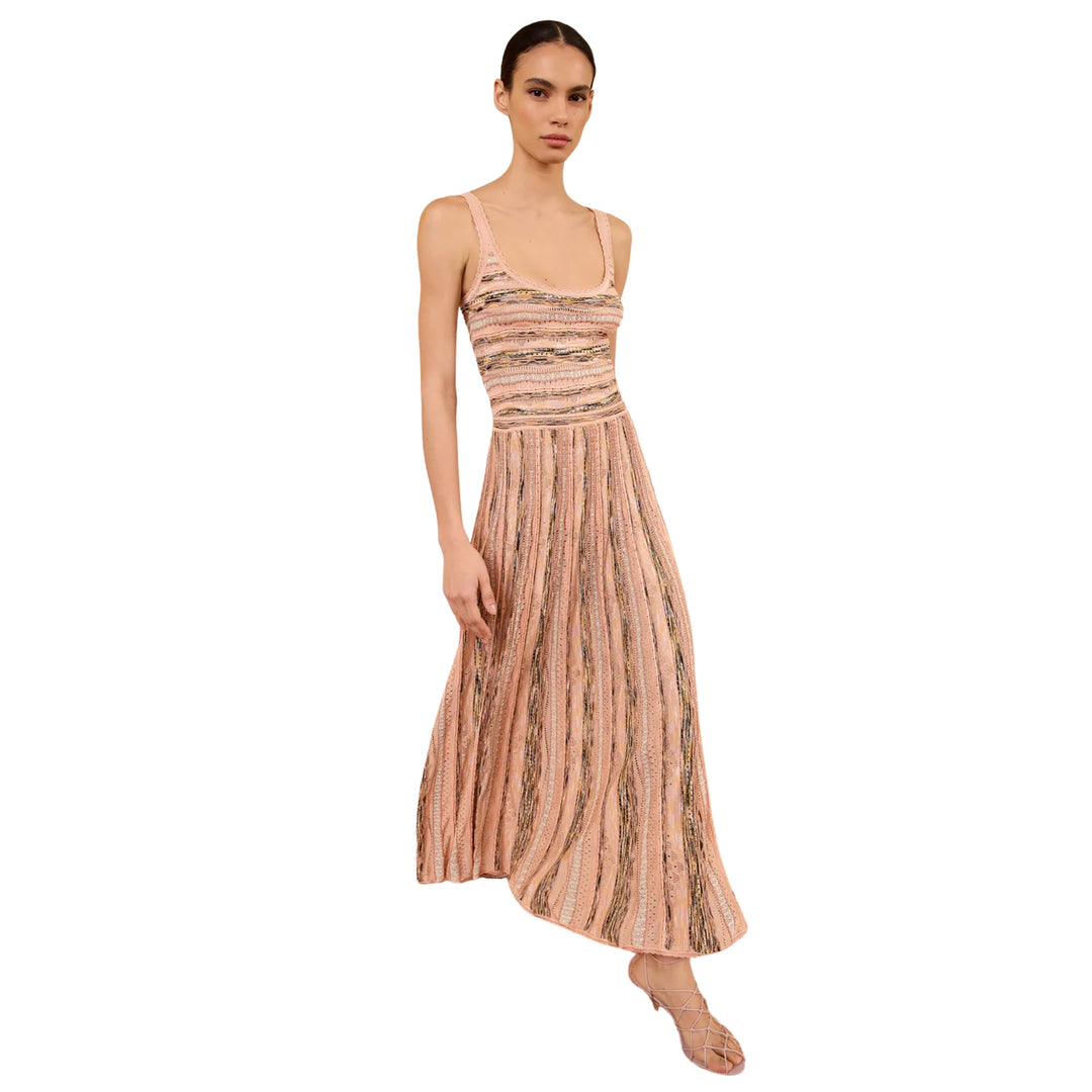 Clio Knit Midi Skirt in Hibiscus