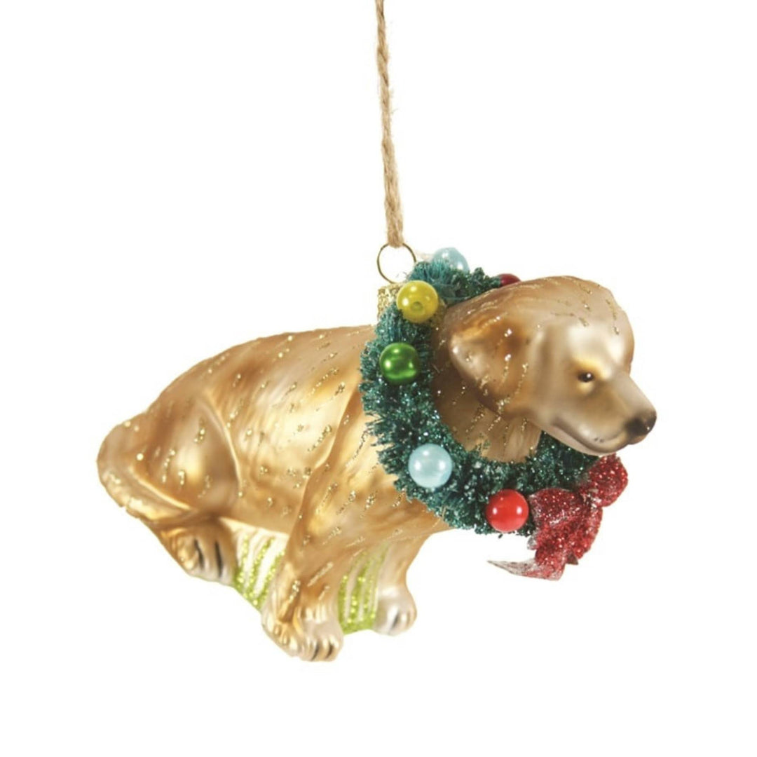 Festive Yellow Lab Ornament