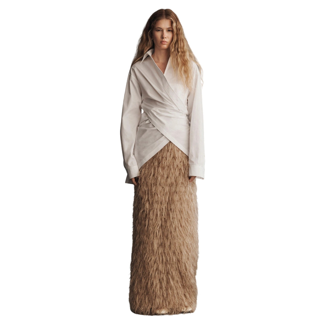 Column Long Skirt in Brownstone
