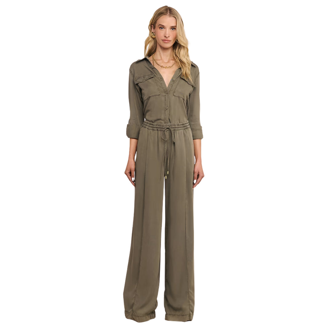 Connie Drawstring Trouser, Smokey Olive
