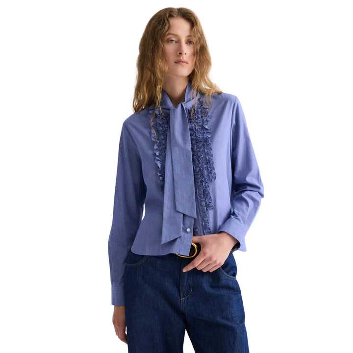 Connor Shirt in White/Navy