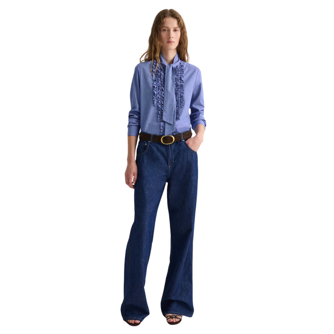 Connor Shirt in White/Navy