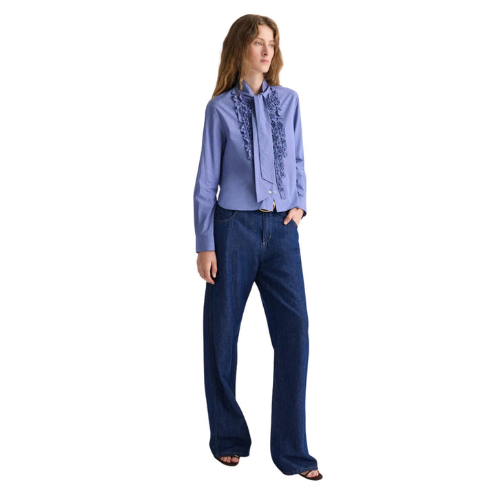 Connor Shirt in White/Navy