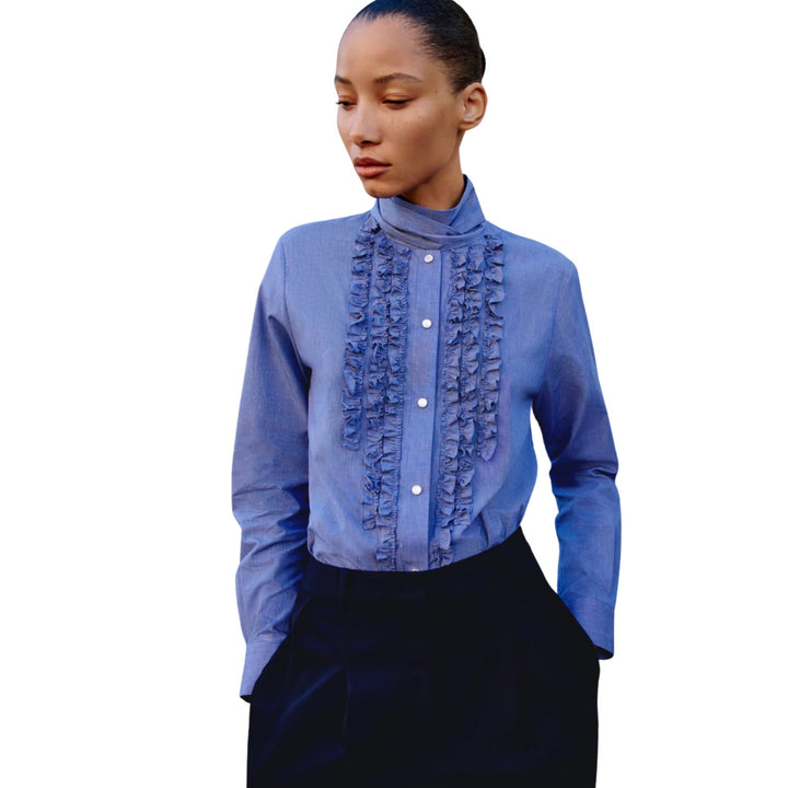 Connor Shirt in White/Navy