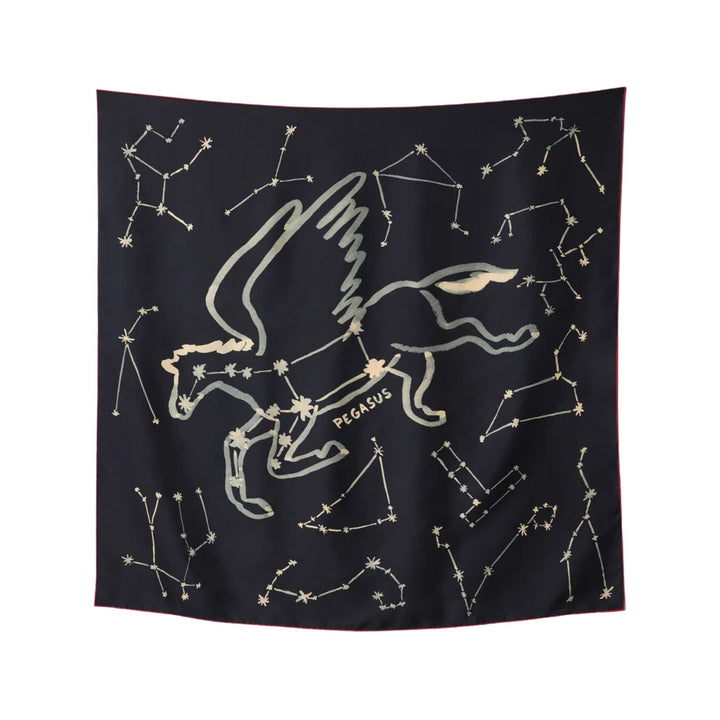 Constellation Silk Printed Scarf - Ink Multi
