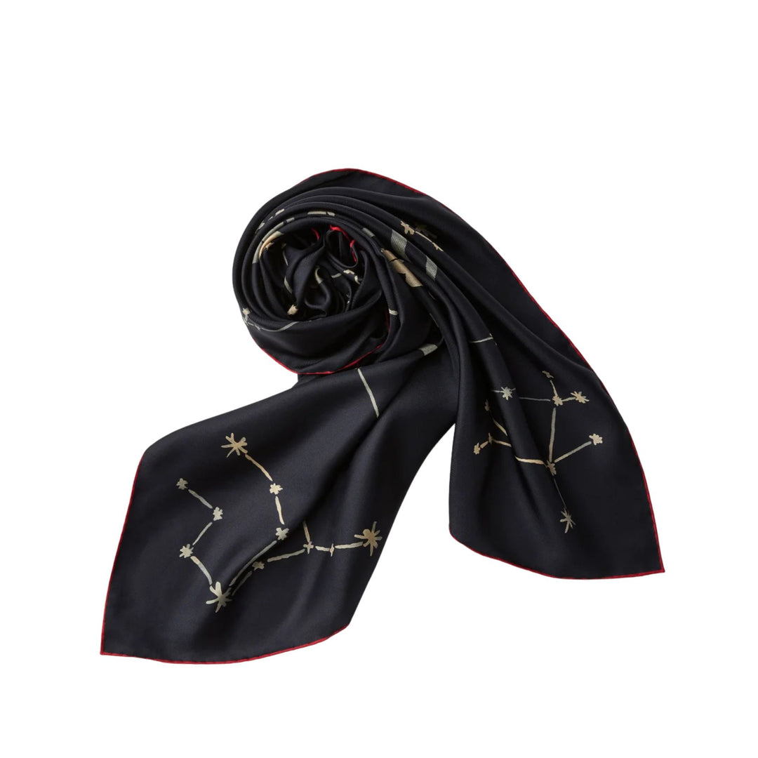 Constellation Silk Printed Scarf - Ink Multi