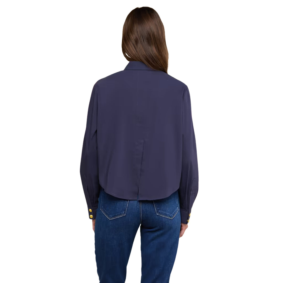 Cosette Crop Hi Low Shirt in Midnight Mt Besarbian