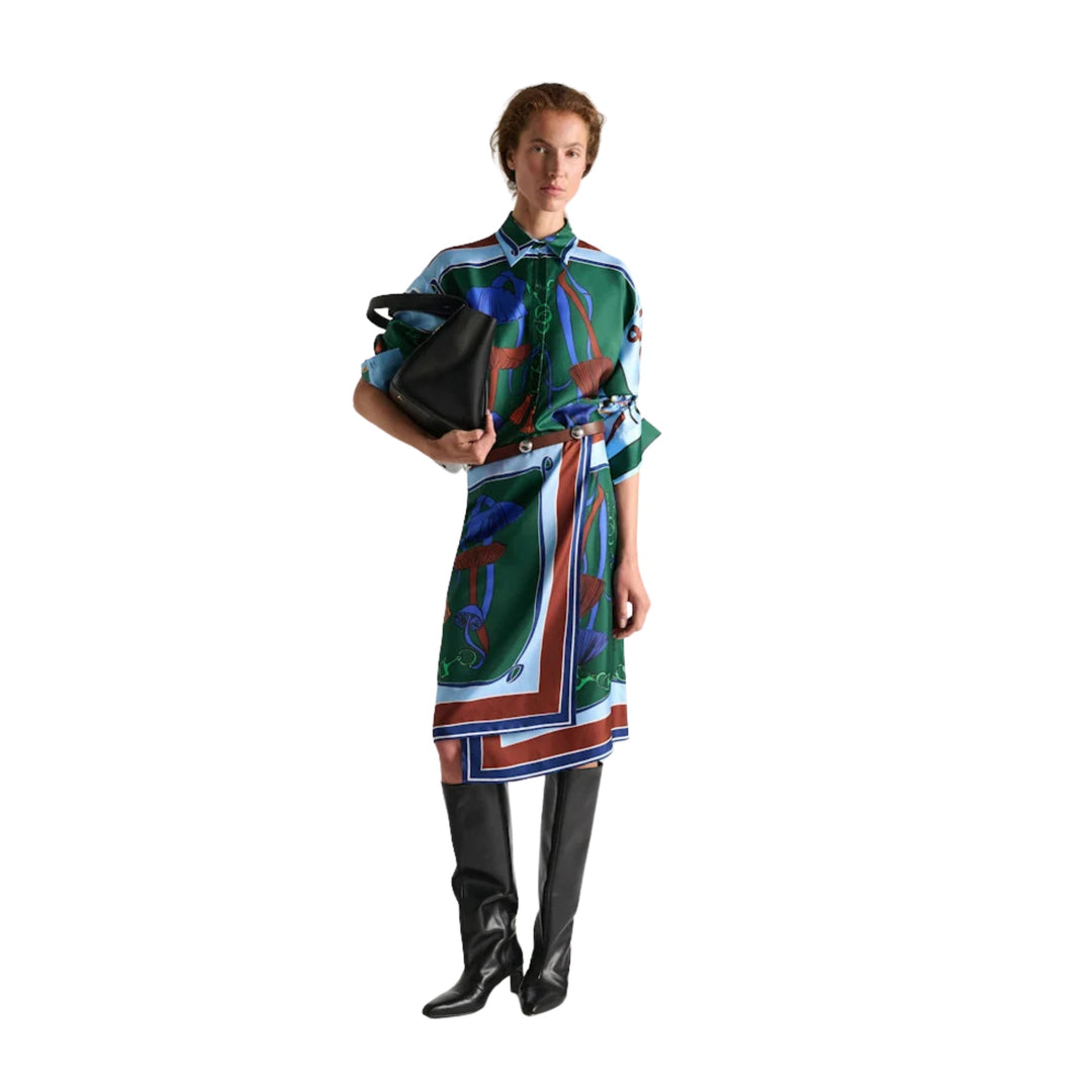 Cosmic Funghi Blouse in Colofrful Ribbin Stripe