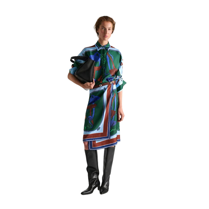 Cosmic Funghi Blouse in Colofrful Ribbin Stripe