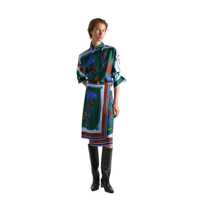 Cosmic Funghi Blouse in Colofrful Ribbin Stripe