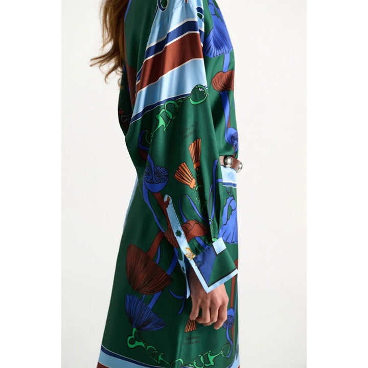 Cosmic Funghi Blouse in Colofrful Ribbin Stripe