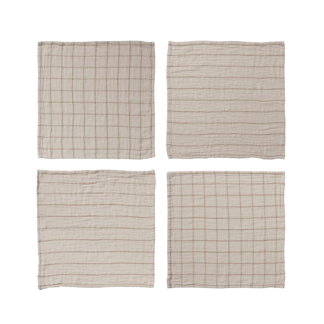 Cotton Napkins with Stripes - Set of 4