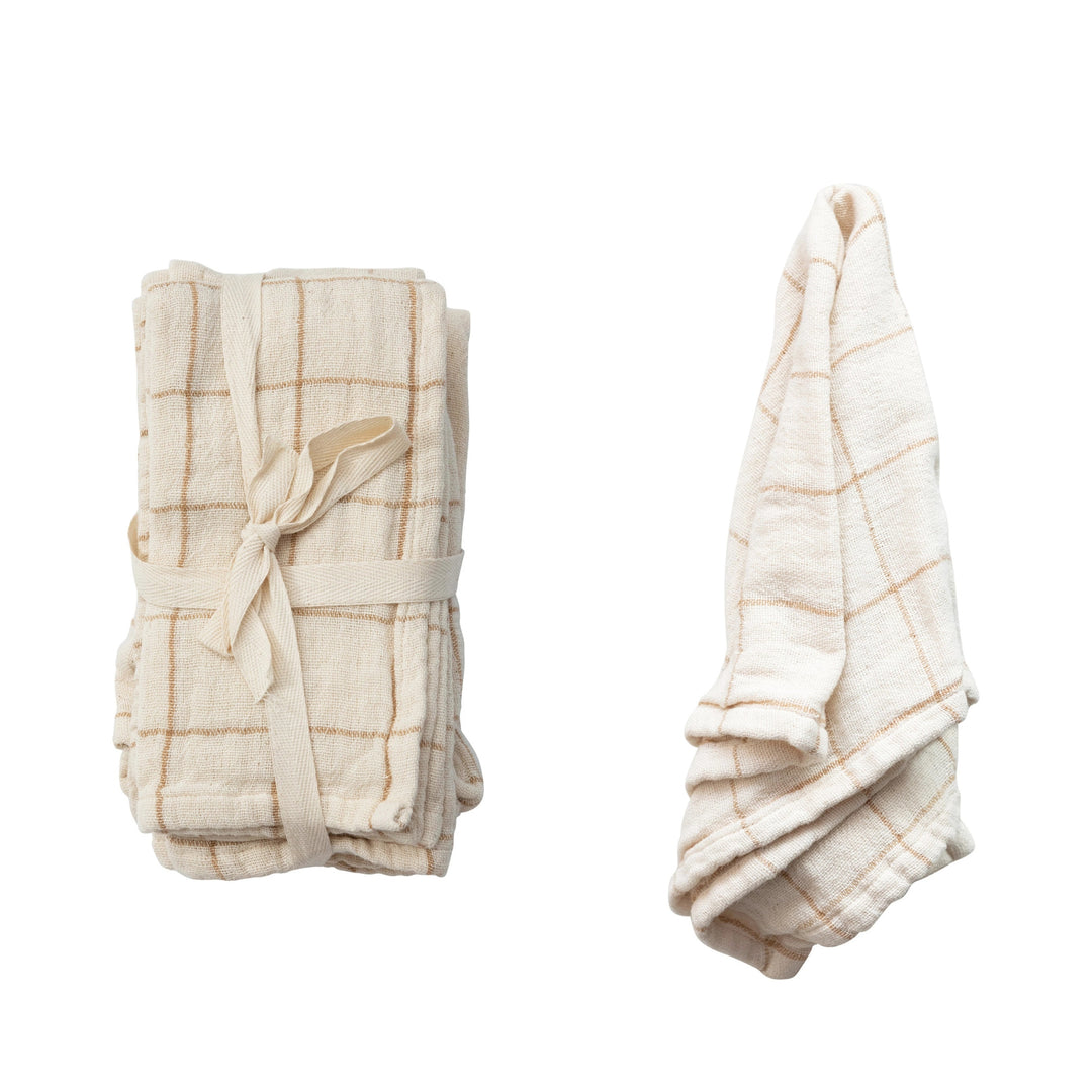 Cotton Napkins with Stripes - Set of 4