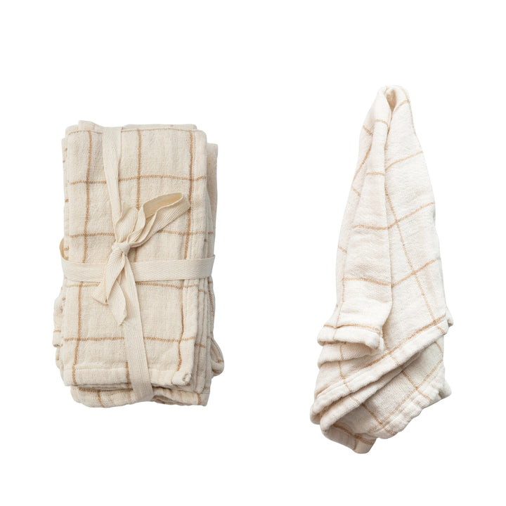 Cotton Napkins with Stripes - Set of 4