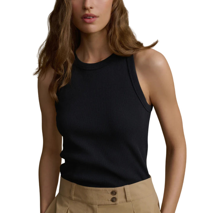 Cotton Rib Tank in Black