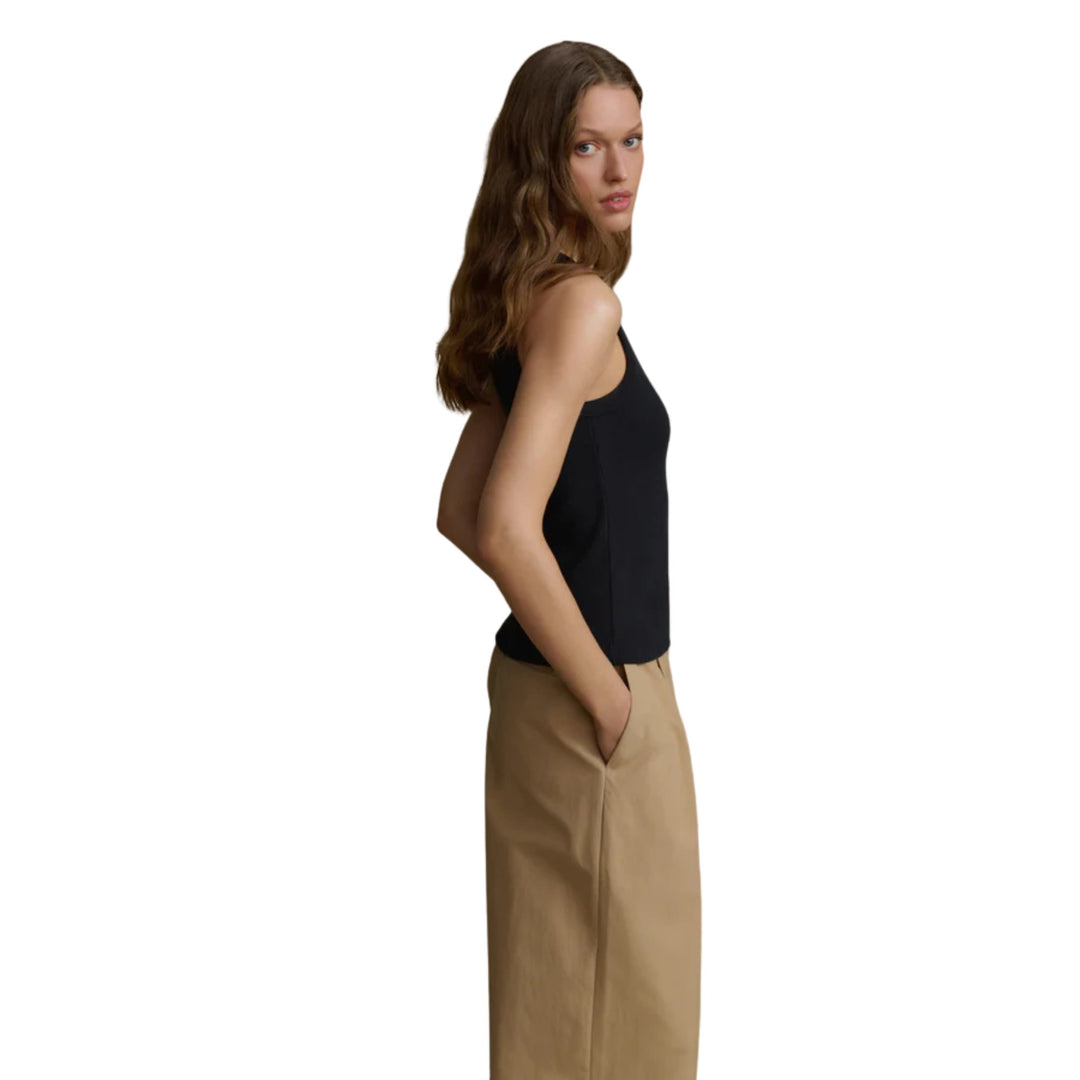 Cotton Rib Tank in Black