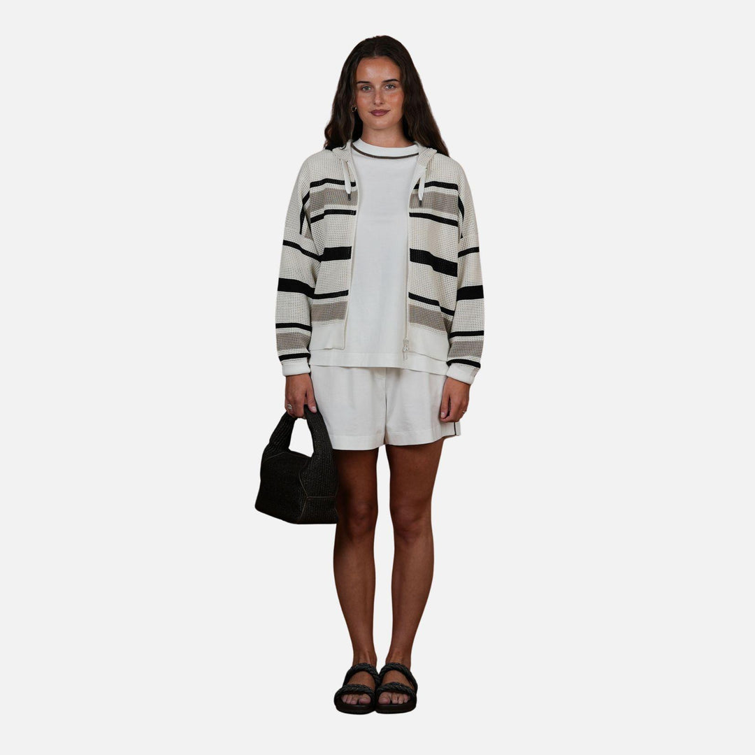 Cotton Shorts with Monili Detail