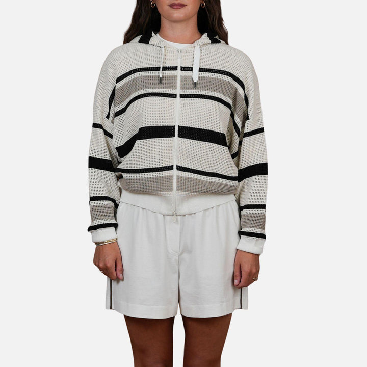 Cotton Shorts with Monili Detail