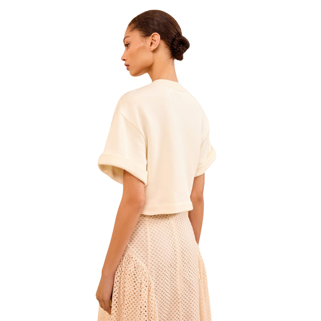 Cove Top With Embroidery in Creme