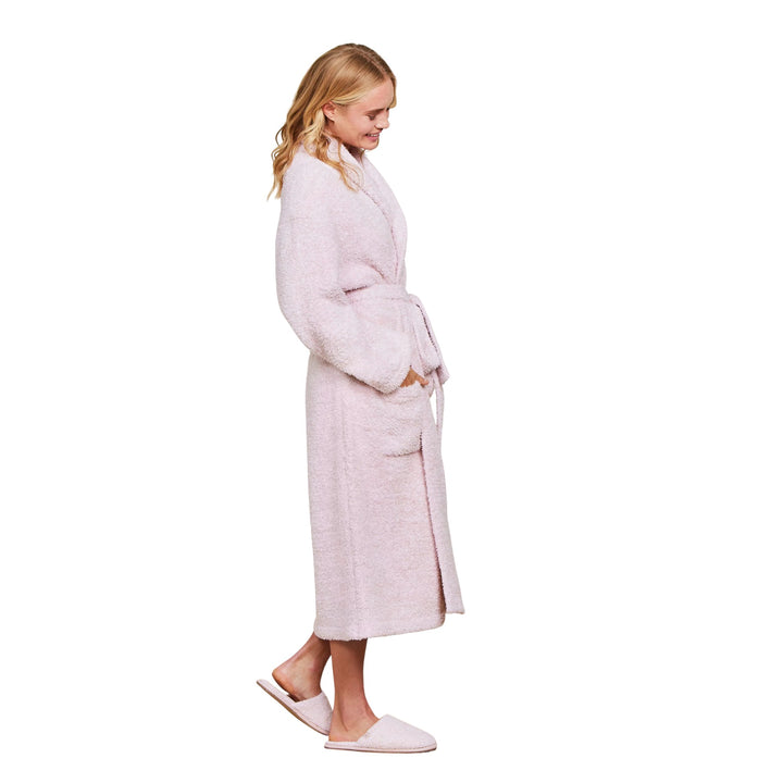 CozyChic Adult Robe, Dusty Rose-White