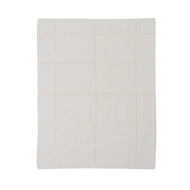 CozyChic Cotton Tonal Plaid Throw 54x72, Cream