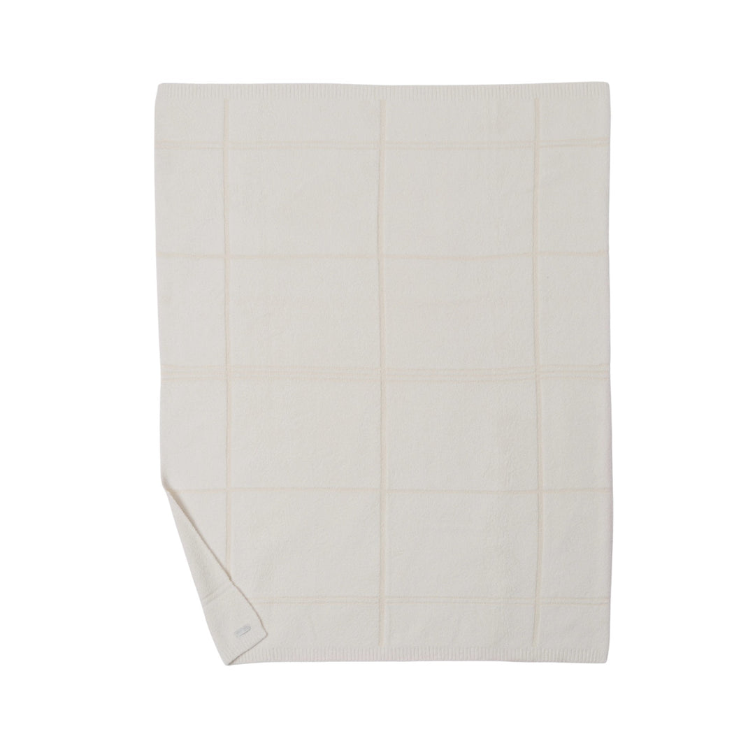 CozyChic Cotton Tonal Plaid Throw 54x72, Cream