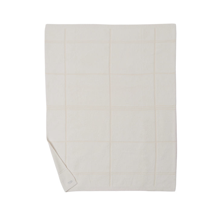 CozyChic Cotton Tonal Plaid Throw 54x72, Cream