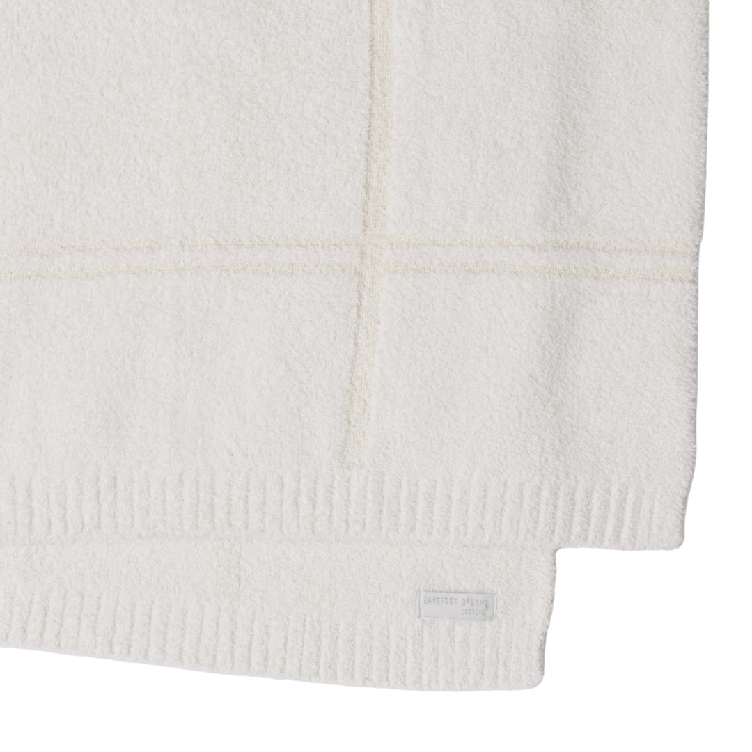 CozyChic Cotton Tonal Plaid Throw 54x72, Cream