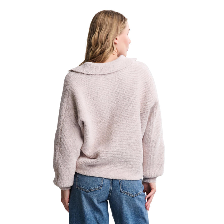 CozyChic Dolman Sleeve Collared Sweater, Stone