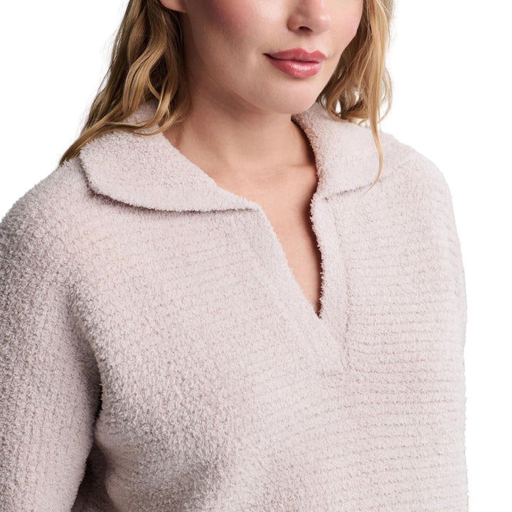 CozyChic Dolman Sleeve Collared Sweater, Stone