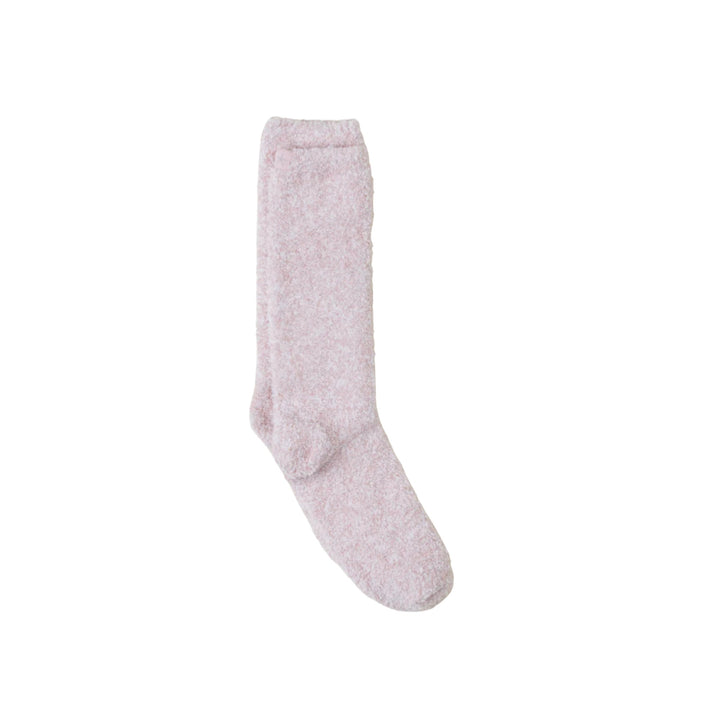 CozyChic Heathered Socks, Dusty Rose-White