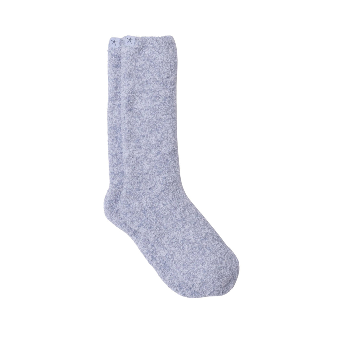 CozyChic Heathered Socks, Snow Drop-White