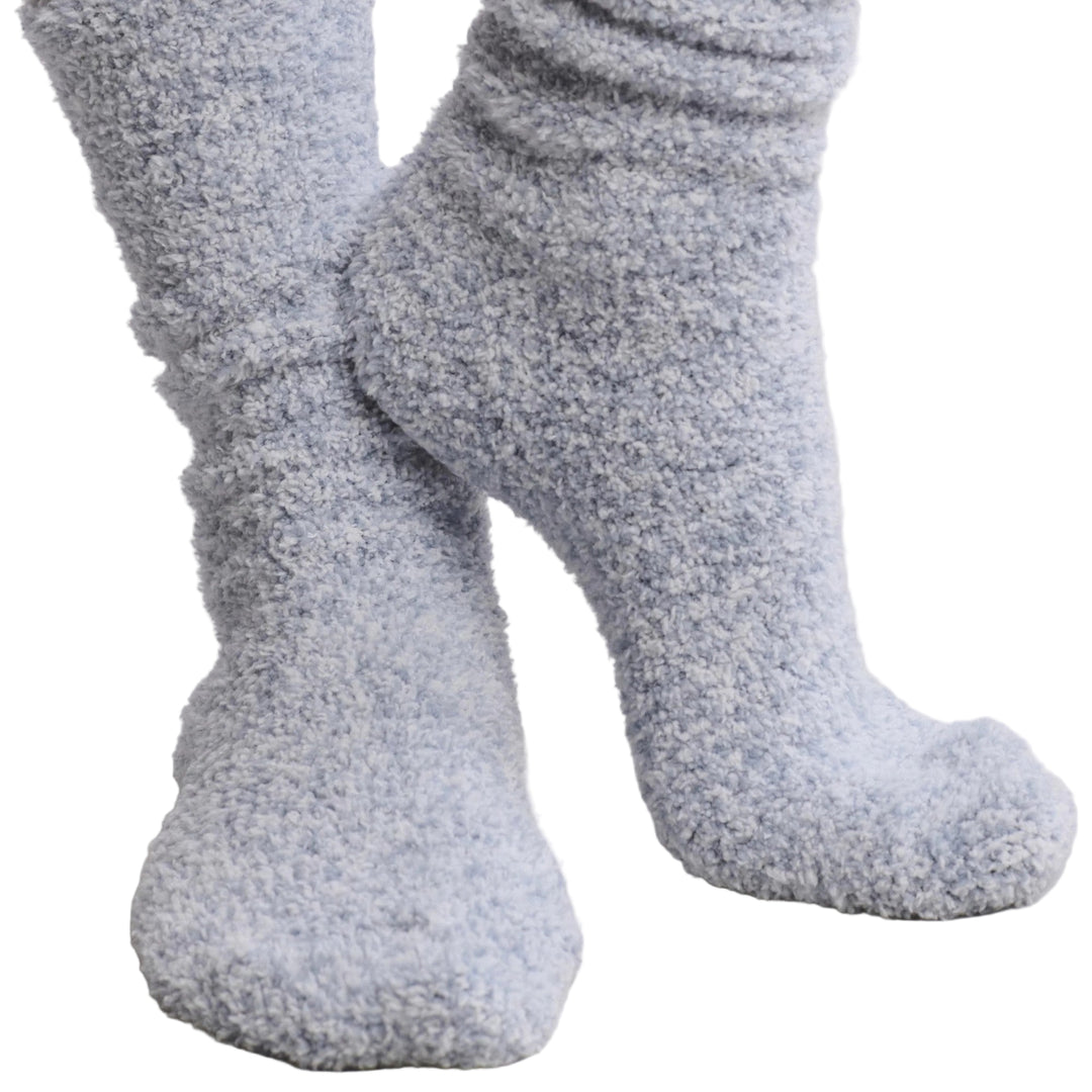 CozyChic Heathered Socks, Snow Drop-White