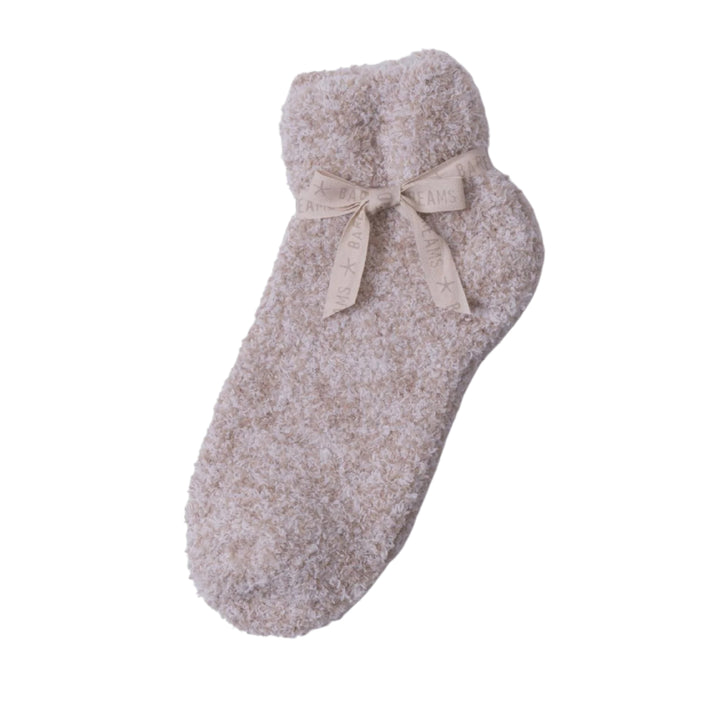 CozyChic Heathered Tennis Socks, Stone-White