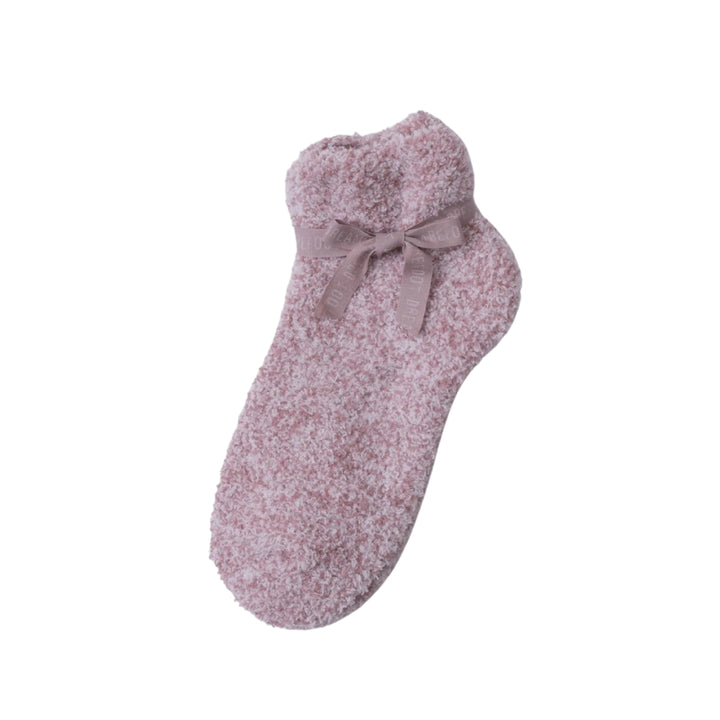 CozyChic Heathered Tennis Socks, Teaberry-White