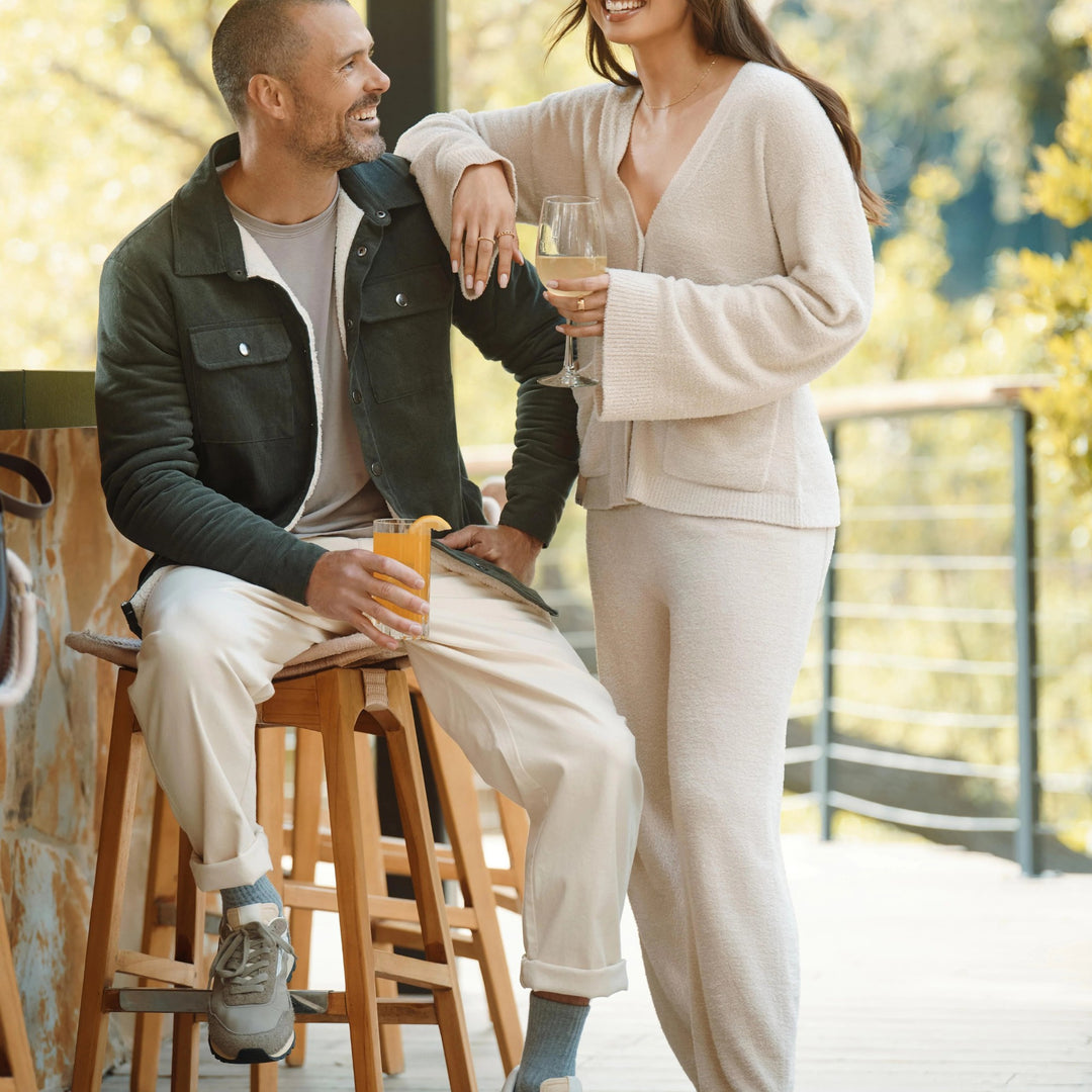 CozyChic Lite Barrel Leg Pant, Dark Moss