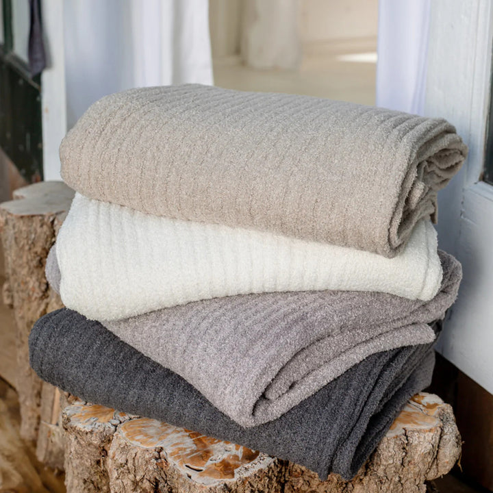 CozyChic Lite Rib Throw, Pewter