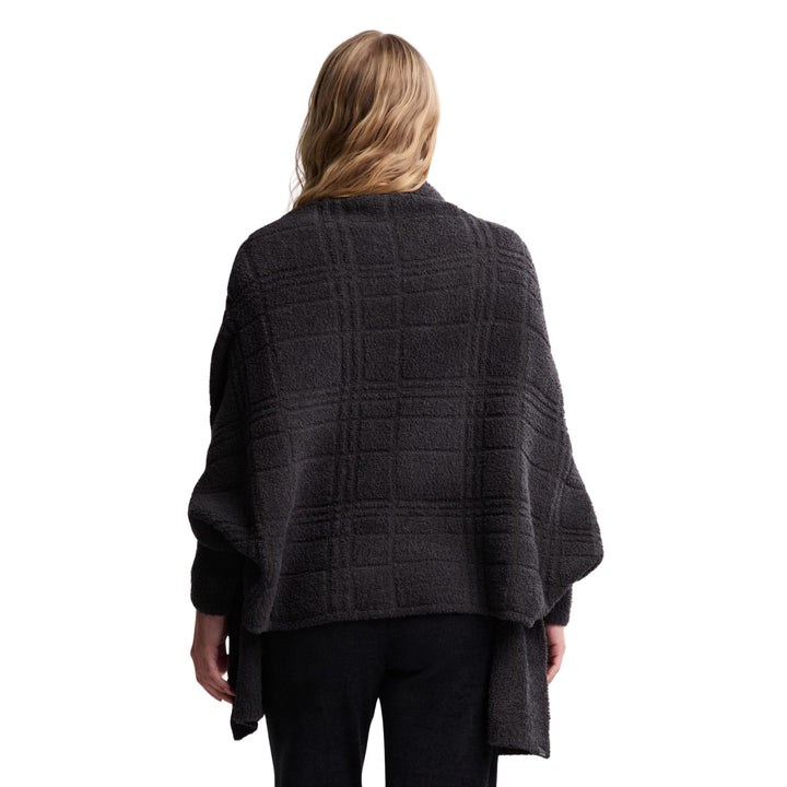 CozyChic Tonal Plaid Blanket Wrap, Carbon