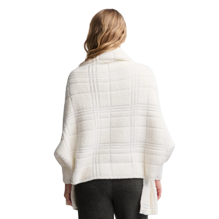 CozyChic Tonal Plaid Blanket Wrap, Pearl