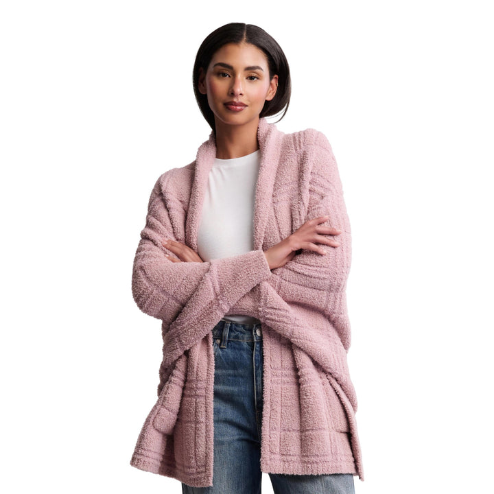 CozyChic Tonal Plaid Blanket Wrap, Teaberry