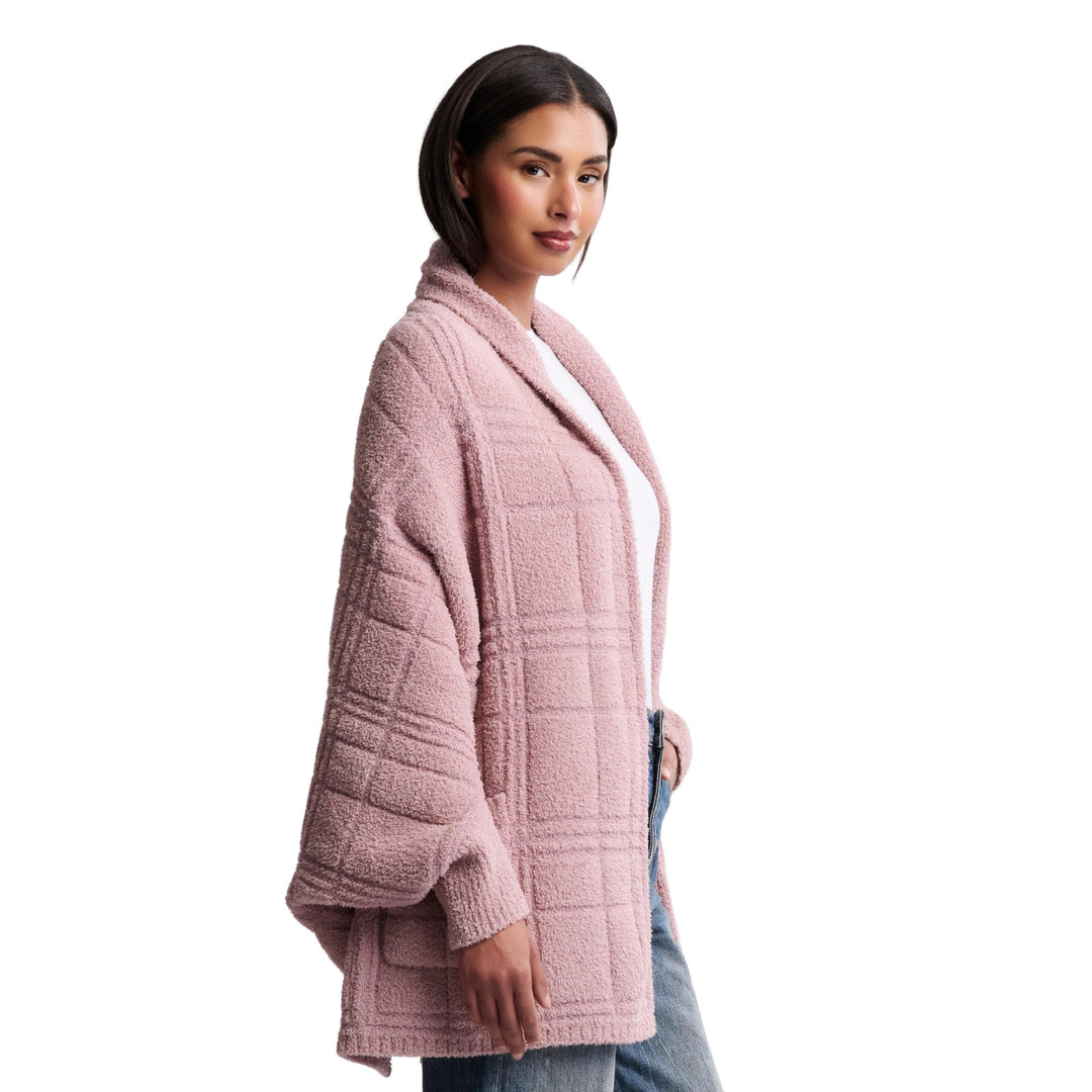 CozyChic Tonal Plaid Blanket Wrap, Teaberry