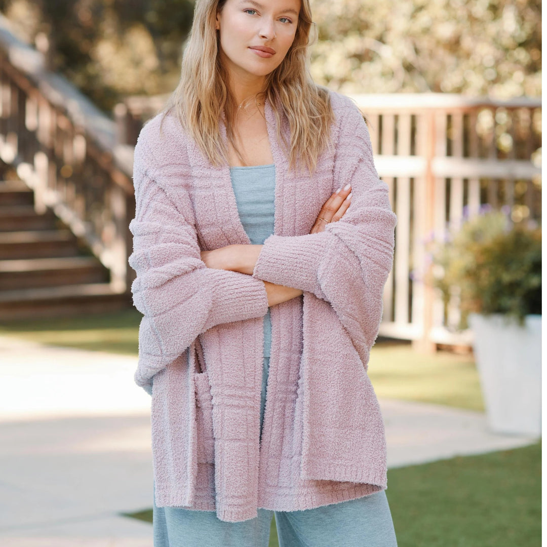 CozyChic Tonal Plaid Blanket Wrap, Teaberry
