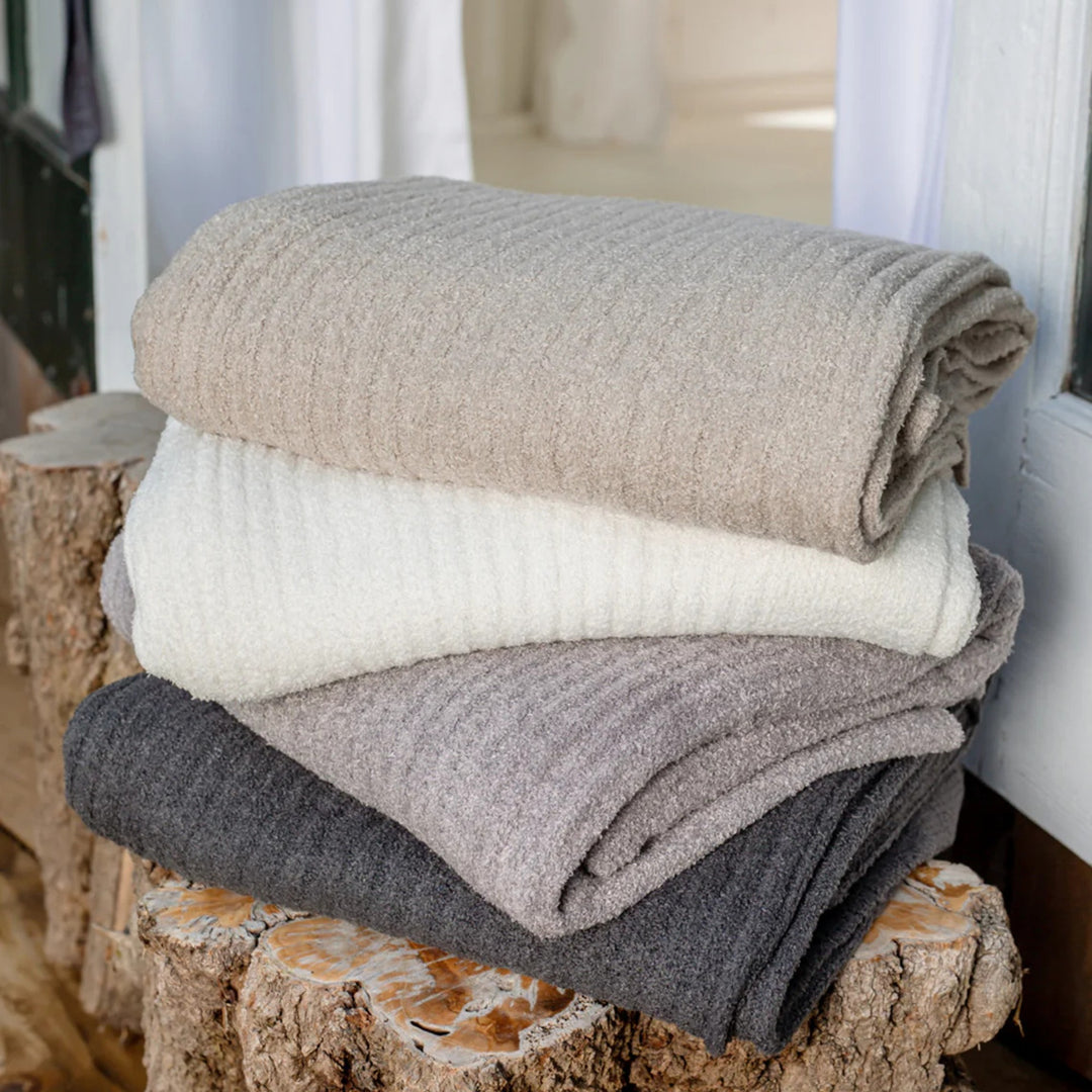 CozyChic Lite Rib Throw, Pearl
