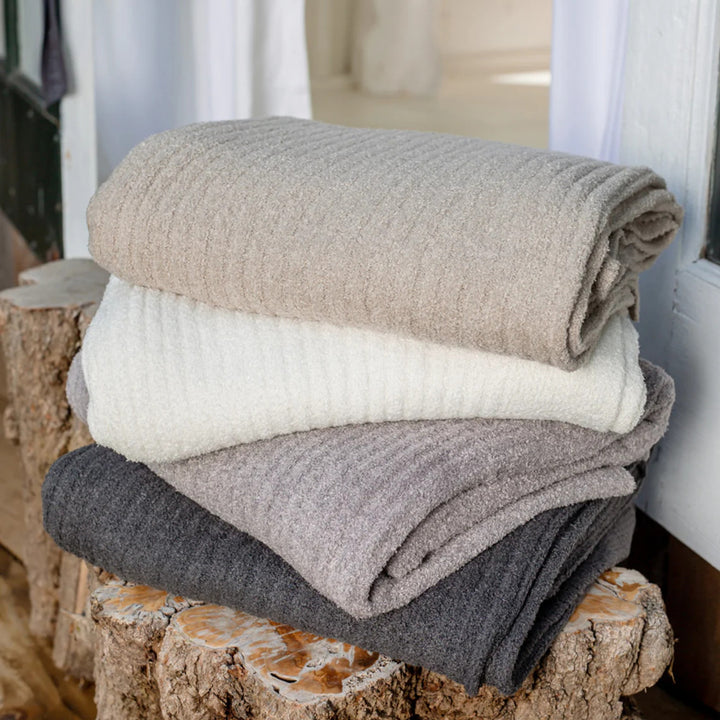CozyChic Lite Rib Throw, Pearl