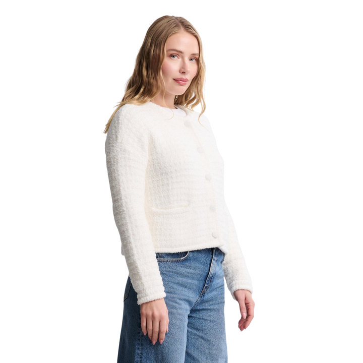 CozyChic Textured Button Front Cardigan