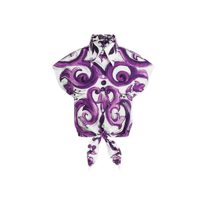 Crop Shirt in Majolica Viola