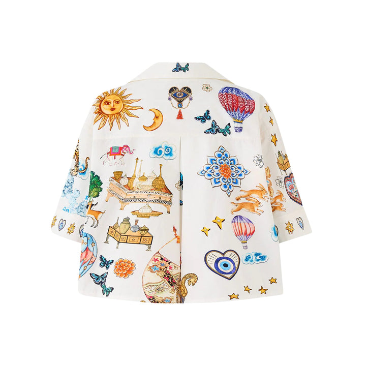 Cropped Camp Collar Blouse