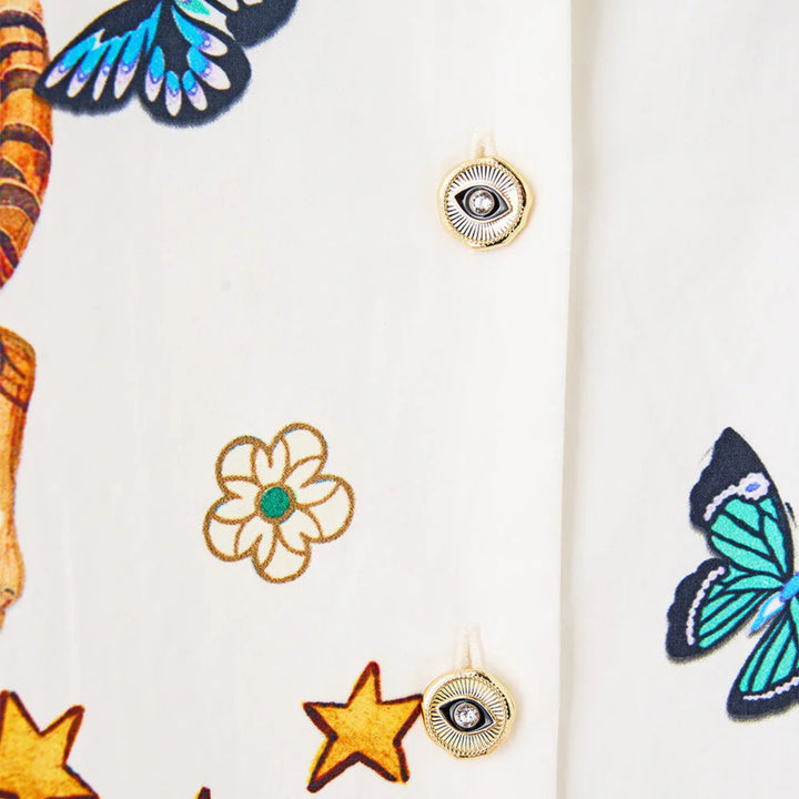 Cropped Camp Collar Blouse