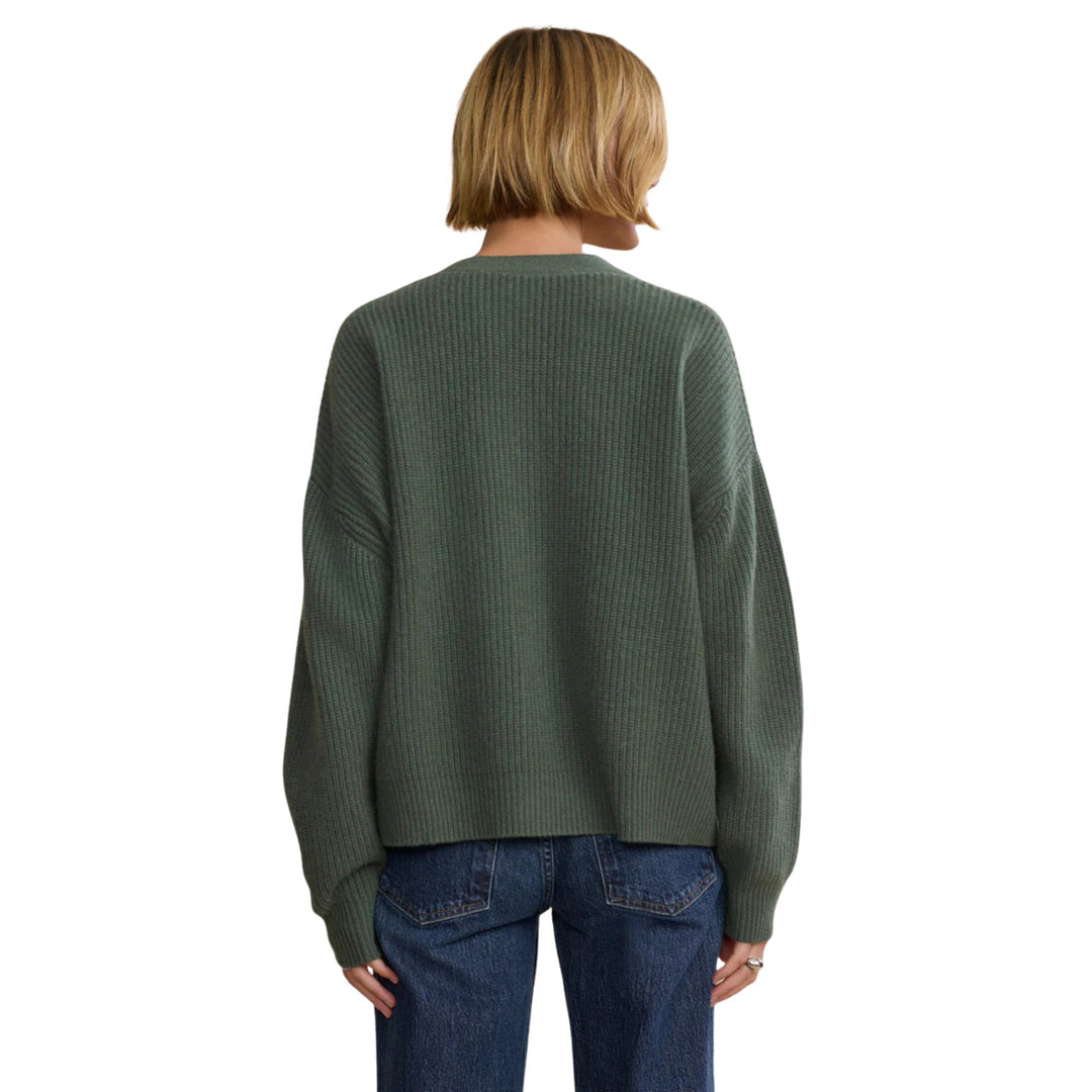 Cropped Cashmere Cocoon Cardigan, Pine