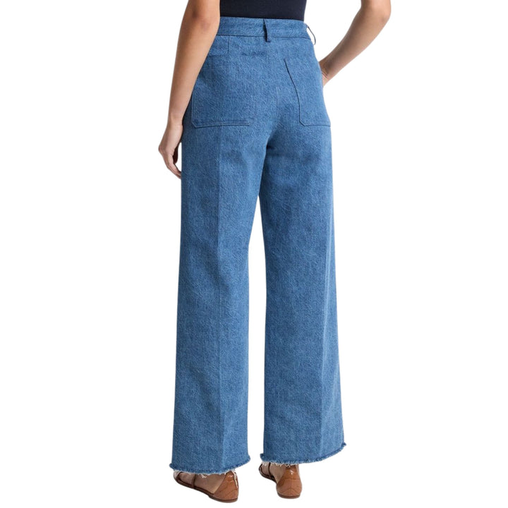 Cropped Wide Leg Frayed Jean